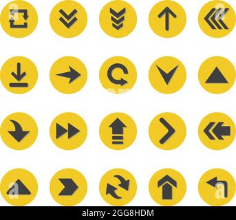 Pack d'icônes de flèches noires, illustration, vecteur, sur fond blanc. Illustration de Vecteur