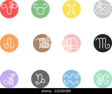 Signes du zodiaque, illustration, vecteur, sur fond blanc. Illustration de Vecteur