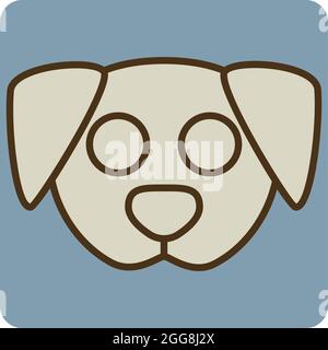 Tête de chien marron, illustration, vecteur, sur fond blanc. Illustration de Vecteur