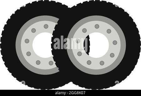 Deux pneus, illustration, vecteur sur fond blanc. Illustration de Vecteur