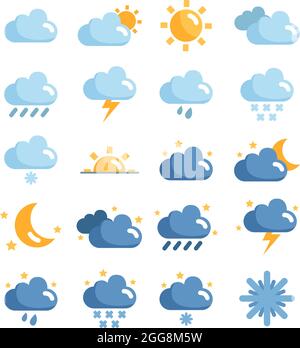 Météo, illustration, vecteur, sur fond blanc. Illustration de Vecteur