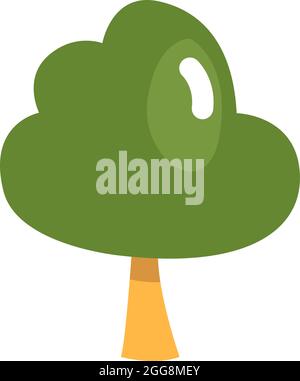 Grand arbre vert, illustration, vecteur, sur fond blanc. Illustration de Vecteur