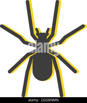 Araignée noire, illustration, vecteur, sur fond blanc. Illustration de Vecteur