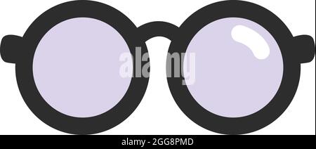 Lunettes noires circulaires, illustration, vecteur, sur fond blanc. Illustration de Vecteur
