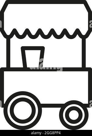 Placez le chariot alimentaire, illustration, vecteur, sur un fond blanc. Illustration de Vecteur