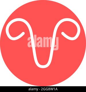 Signe du zodiaque du Bélier, illustration, vecteur, sur fond blanc. Illustration de Vecteur