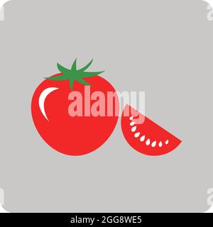 Tomate italienne, illustration, vecteur, sur fond blanc. Illustration de Vecteur