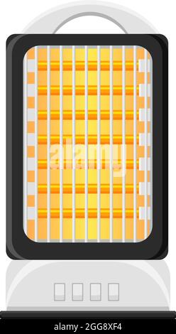 Petit chauffage électrique, illustration, vecteur sur fond blanc. Illustration de Vecteur