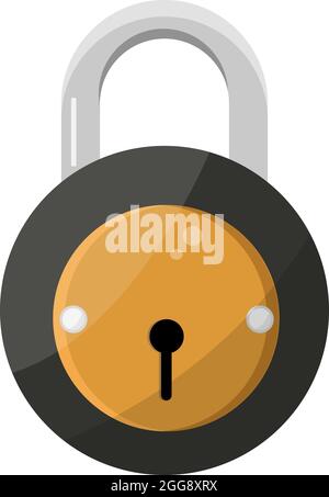 Verrou circulaire, illustration, vecteur sur fond blanc. Illustration de Vecteur