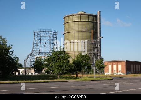 Le gasometer a été désutilisé à Dortmund, Phoenix West Banque D'Images