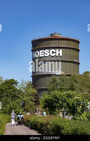 Le gasometer a été désutilisé à Dortmund, Phoenix West Banque D'Images