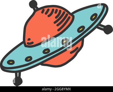 Vaisseau spatial volant, illustration, vecteur, sur fond blanc. Illustration de Vecteur