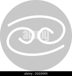 Cancer signe du zodiaque, illustration, vecteur, sur fond blanc. Illustration de Vecteur