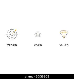 mission.vision .value logo illustration design Banque D'Images