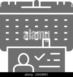 Jour de l'élection présidentielle, rappel au vote, icône grise de vote. Illustration de Vecteur