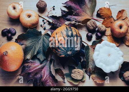 Thème d'automne : légumes et couleurs d'automne Banque D'Images