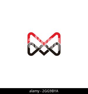 lettre mv infini coloré géométrique ligne logo vecteur Illustration de Vecteur