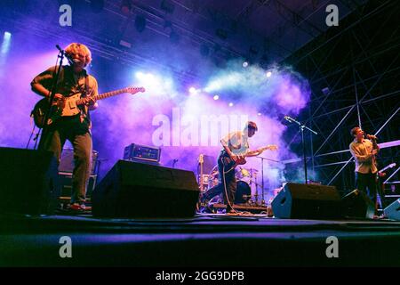 Groupe punk anglais honte, perfrom live pendant le festival d'aujourd'hui à Turin, Italie Banque D'Images