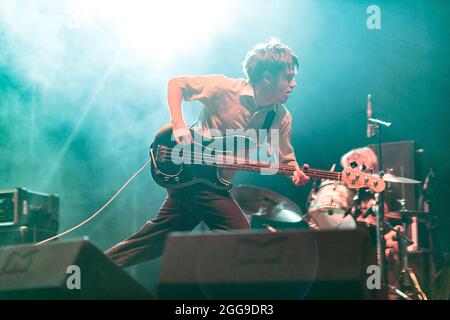 Groupe punk anglais honte, perfrom live pendant le festival d'aujourd'hui à Turin, Italie Banque D'Images