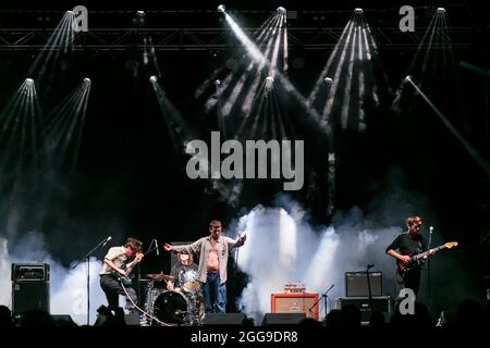 Groupe punk anglais honte, perfrom live pendant le festival d'aujourd'hui à Turin, Italie Banque D'Images