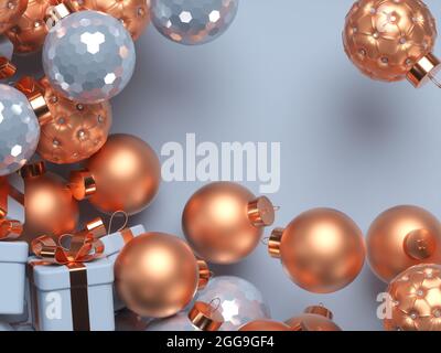 Scène de Noël avec éléments 3d. Banque D'Images