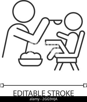 Alimentation en chaise haute icône linéaire Illustration de Vecteur