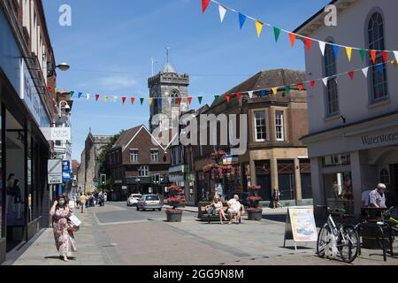 Vue sur le centre-ville de Salisbury dans le Wiltshire au Royaume-Uni Banque D'Images