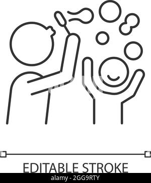 Icône linéaire de bulles de soufflage Illustration de Vecteur