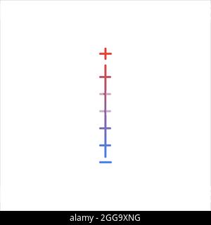 Plus moins mesure de l'échelle, marquage pour les règles ou l'équipement. Illustration du vecteur de stock isolée sur fond blanc. Illustration de Vecteur