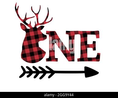 Un - mot dans le style scandinave typographie moderne, bûcheron, affiche préfaite de plaid de buffle avec bois de cerf. Idéal pour la décoration de la chambre ou le t-shirt gr Illustration de Vecteur