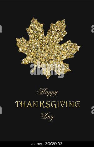 Affiche de la saison d'automne. Noël couronne brillante Joyeuse Thanksgivimg jour. Bonjour congrats créatifs d'automne. Décoration dorée colorée. Symbole décoratif. A isolé Illustration de Vecteur