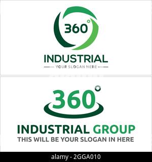 Nombre linéaire initiale flèche emblème logo design recyclage industriel Illustration de Vecteur