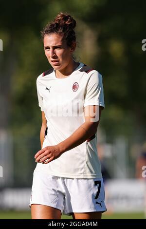 Stade de Vismara, Milan, Italie, 29 août 2021, Valentina Bergamaschi (AC Milan) pendant l'AC Milan contre Hellas Verona femmes - football italien Serie A W. Banque D'Images