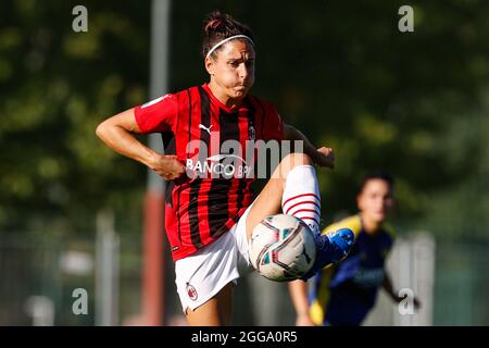 Stade de Vismara, Milan, Italie, 29 août 2021, Veronica Boquete (AC Milan) en action pendant AC Milan contre Hellas Verona Women - Italian football Seri Banque D'Images