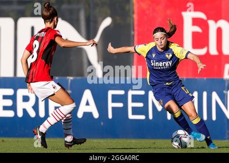 Stade de Vismara, Milan, Italie, 29 août 2021, Veronica Pasini (Hellas Verona Women) pendant l'AC Milan contre Hellas Verona Women - Italian football Seri Banque D'Images