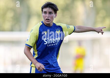 Stade de Vismara, Milan, Italie, 29 août 2021, Federica Anghileri (Hellas Verona Women) pendant l'AC Milan contre Hellas Verona Women - Italian football S Banque D'Images