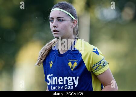 Stade de Vismara, Milan, Italie, 29 août 2021, Veronica Pasini (Hellas Verona Women) pendant l'AC Milan contre Hellas Verona Women - Italian football Seri Banque D'Images