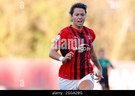 Stade de Vismara, Milan, Italie, 29 août 2021, Réaction de Valentina Giacinti (AC Milan) pendant AC Milan contre Hellas Verona Women - Italian football Ser Banque D'Images