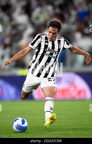 Turin, Italie. 28 août 2021. Federico Chiesa de Juventus FC en action pendant la série UN match de football entre Juventus FC et Empoli FC. Credit: Nicolò Campo/Alay Live News Banque D'Images