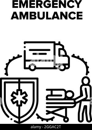 Illustration du concept de vecteur d'ambulance d'urgence Illustration de Vecteur