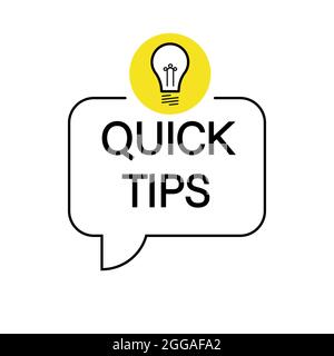 Icône Petites astuces minimales avec ampoule. Plat linéaire tendance simple logotype graphique Web bannière conception isolée sur blanc Illustration de Vecteur