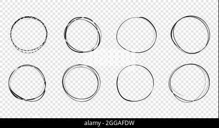 Ensemble d'esquisses de lignes circulaires. Éléments de conception isolés par vecteur Illustration de Vecteur