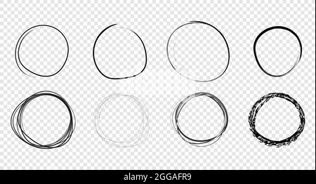 Ensemble d'esquisses de lignes circulaires. Éléments de conception isolés par vecteur Illustration de Vecteur