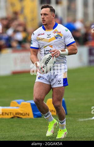 James Donaldson (25) de Leeds Rhinos pendant le pré-match d'échauffement, le 8/30/2021. (Photo de Mark Cosgrove/News Images/Sipa USA) crédit: SIPA USA/Alay Live News Banque D'Images