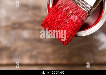 Présentation d'un pinceau avec le correspondant Banque D'Images