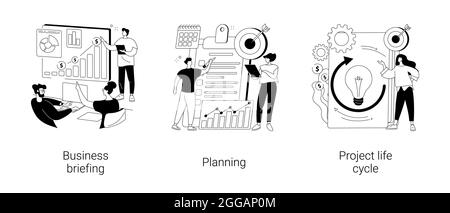 Illustrations vectorielles abstraites de gestion de projet. Illustration de Vecteur