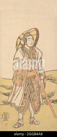 Le troisième Sawamura Sojuro comme pèlerin au sanctuaire de Kannon, ca. 1784-88. Banque D'Images