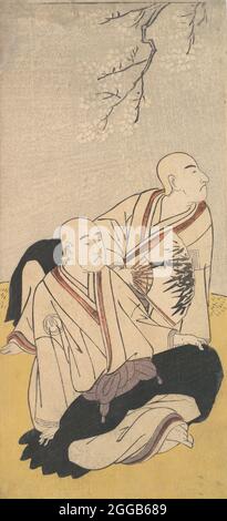 Le troisième Sawamura Sojuro et amp; le deuxième Ichikawa Monnosuke comme Monks bouddhistes, 1791. Banque D'Images