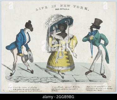 La vie à New York, les rivaux, 1824-39. Banque D'Images