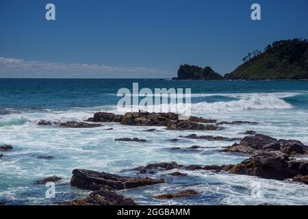 Océan Pacifique depuis la plage TRIL TRIL dans la région de Los Lagos, au sud du Chili Banque D'Images